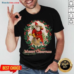 Nice African American Santa Claus Antique Vintage Merry Christmas Shirt- Design By Handstee.com
