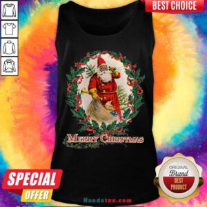 Nice African American Santa Claus Antique Vintage Merry Christmas Tank Top- Design By Handstee.com
