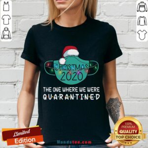 Nice Christmas 2020 Quarantined V-neck- Design By Handstee.com