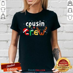 Nice Cousin Crew Teacher Christmas V-neck- Design By Handstee.com