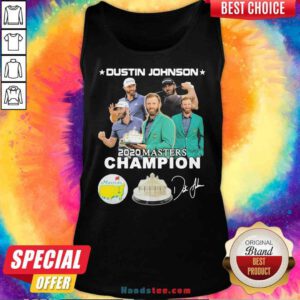 Nice Dustin Johnson 2020 Masters Champion Golf Signatures Tank-Top- Design By Proposetees.com