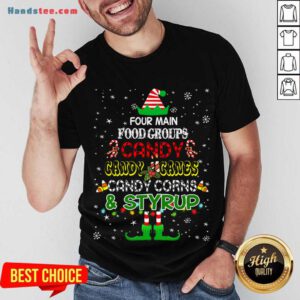 Four Main Food Groups Sweatmeat Lover Elf Christmas Holiday Shirt- Design By Handstee.com