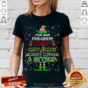 Four Main Food Groups Sweatmeat Lover Elf Christmas Holiday V-neck- Design By Proposetees.com