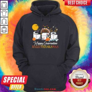 Nice Hallothanksmas Happy Quarantine 2020 Thanksgiving Moon Hat Witch Paper Toilet Hoodie- Design By Proposetees.com
