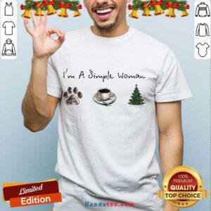 Nice I’m A Simple Woman Dog Paw Coffee And Tree Christmas Shirt- Design By Handstee.com