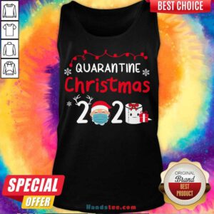 Nice Quarantine Christmas 2020 Santa Claus Face Mask Toilet Paper Gift Tank-Top- Design By Handstee.com