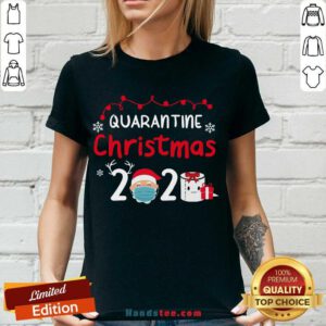 Nice Quarantine Christmas 2020 Santa Claus Face Mask Toilet Paper Gift V-neck- Design By Handstee.com