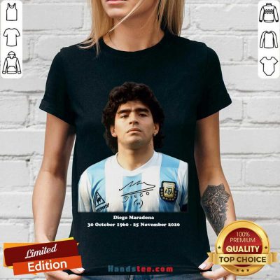 Rip Diego Maradona 30 October 1960 – 25 November 2020 Signature V-neck- Design By Handstee.com