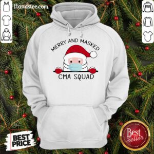Nice Santa Claus Face Mask Merry And Masked CMA Squad Christmas Sweat Hoodie- Design By Handstee.com