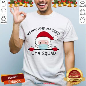 Nice Santa Claus Face Mask Merry And Masked Cma Squad Christmas Sweat Shirt- Design By Handstee.com