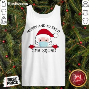 Nice Santa Claus Face Mask Merry And Masked CMA Squad Christmas Sweat Tank Top- Design By Handstee.com