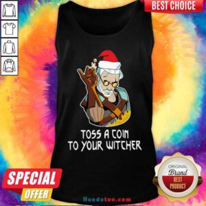 Nice Santa Salt Bae Toss A Coin To Your Witcher Christmas Tank-Top- Design By Handstee.com