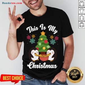 Nice This Is My Penguin Christmas T-Shirt- Design By Handstee.com