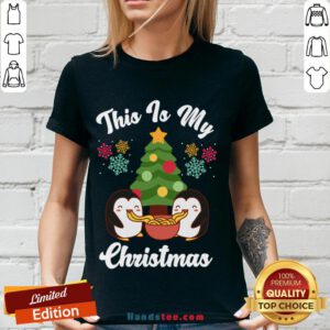Nice This Is My Penguin Christmas V-neck- Design By Handstee.com