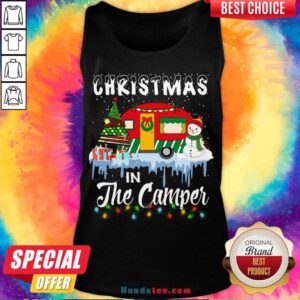 Christmas In The Camper Family Cute Funny Tee Camping Lover Xmas Trip Tank-Top- Design By Handstee.com