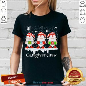 Gnome Nurse Caregiver Crew Merry Christmas 2020 V-neck- Design By Handstee.com