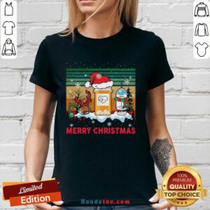 Merry Christmas Vintage V-neck- Design By Handstee.com