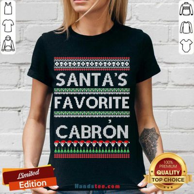 Santas Favorite Cabron Og Navidad Ugly Christmas V-neck- Design By Handstee.com