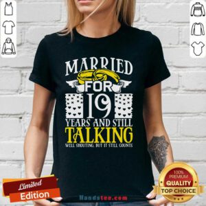 19th Wedding Anniversary For Wife Her Marriage V-neck- Design By Handstee.com