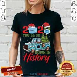 Original 2020 You'll Go Down In History V-neck- Design By Handstee.com