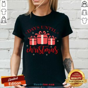 Original Days Until Christmas Countdown Gift For The Holidays V-neck- Design By Handstee.com