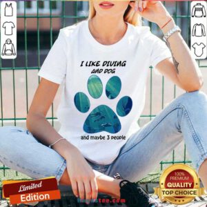 Original I Like Diving And Dog And Maybe 3 People V-neck- Design By Handstee.com
