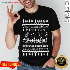 Original Merry Antichristmas Satan Bless Us Everyone Hugleikur Dagsson Shirt- Design By Handstee.com