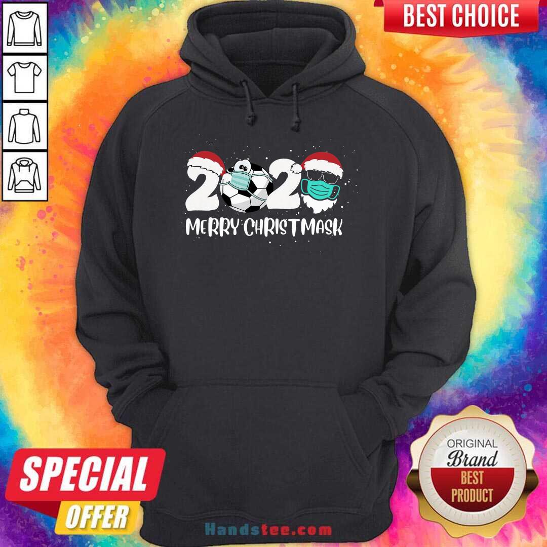 Merry Christ Mask 2020 Santa Soccer Sport Quarantine Christmas Hoodie- Design By Handstee.com