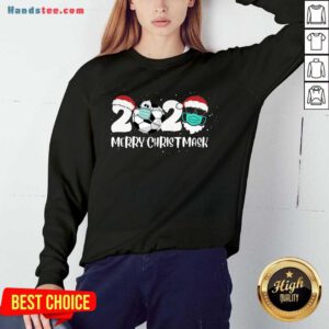 Merry Christ Mask 2020 Santa Soccer Sport Quarantine Christmas Sweatshirt- Design By Handstee.com
