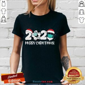 Merry Christ Mask 2020 Santa Soccer Sport Quarantine Christmas V-neck- Design By Handstee.com