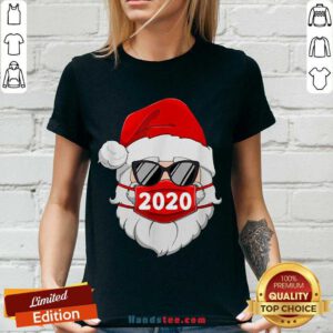 Original Santa With Face Mask 2020 Christmas V-neck- Design By Handstee.com