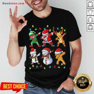 Perfect Christmas Dabbing Santa Friends Elf Snowmen Gingerbread For Boys Kids Xmas Gifts Shirt- Design By Handstee.com