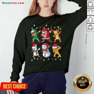 Perfect Christmas Dabbing Santa Friends Elf Snowmen Gingerbread For Boys Kids Xmas Gifts Sweatshirt- Design By Handstee.com