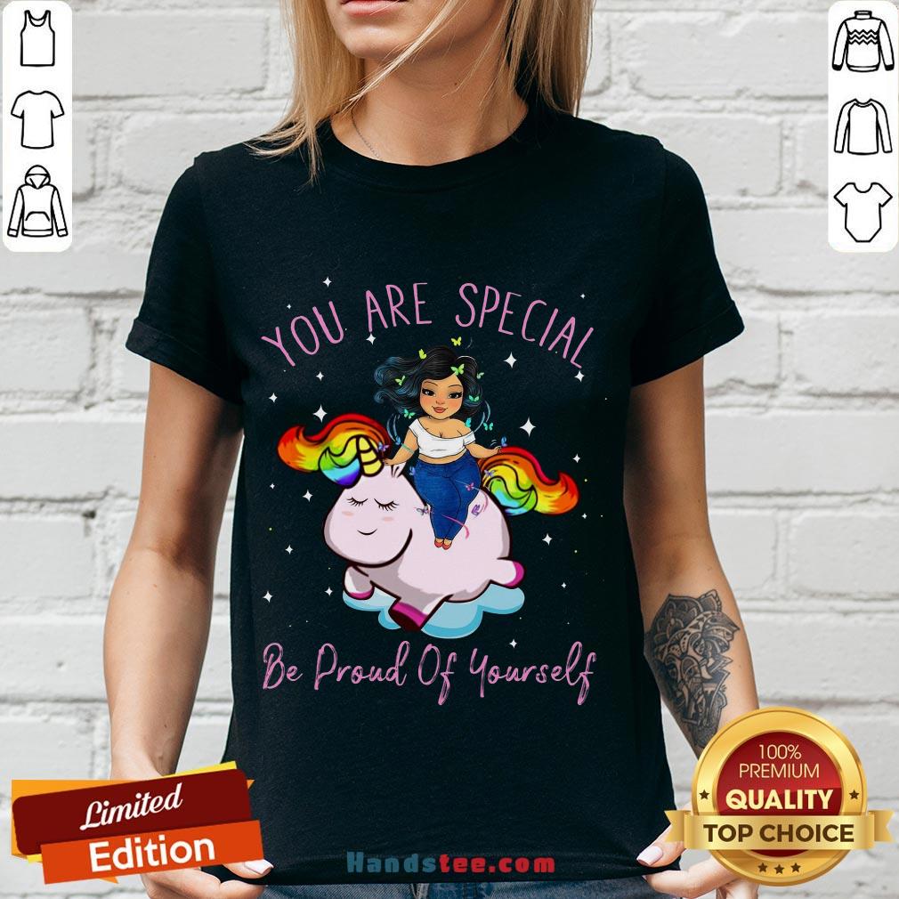 Perfect Chubby Girl And Unicorn You Are Special Be Proud Of Yourself V-neck- Design By Handstee.com Perfect Chubby Girl And Unicorn You Are Special Be Proud Of Yourself V-neck- Design By Handstee.com