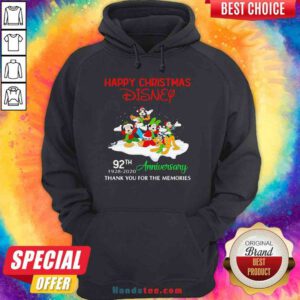 Perfect Happy Christmas Disney 92th Anniversary Thank You For The Memories Hoodie- Design By Proposetees.com