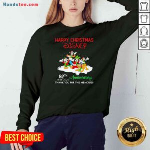 Perfect Happy Christmas Disney 92th Anniversary Thank You For The Memories Sweatshirt- Design By Proposetees.com