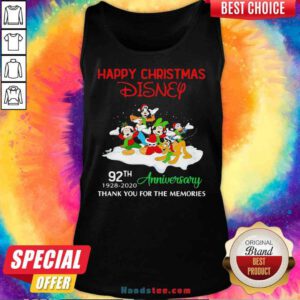 Perfect Happy Christmas Disney 92th Anniversary Thank You For The Memories Tank-Top- Design By Proposetees.com