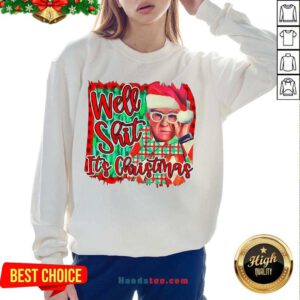 Perfect Leslie Jordan Santa Well Shit It’s Christmas Sweatshirt- Design By Handstee.com
