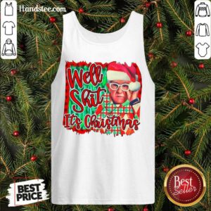 Perfect Leslie Jordan Santa Well Shit It’s Christmas Tank Top- Design By Handstee.com