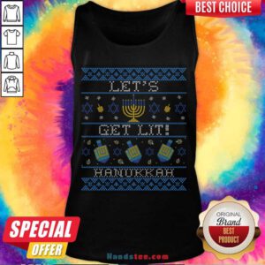 Let's Get Lit! Ugly Sweater Tank-Top- Design By Handstee.com