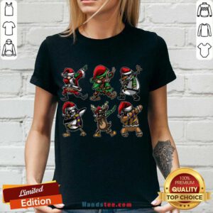 Perfect Santa Daabing with Friends Christmas Gift V-neck- Design By Handstee.com