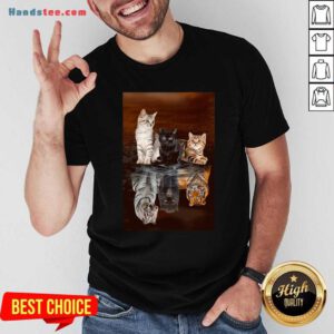 Three Cat Tiger Reflections 5d Diamond Diy Shirt- Design By Handstee.com