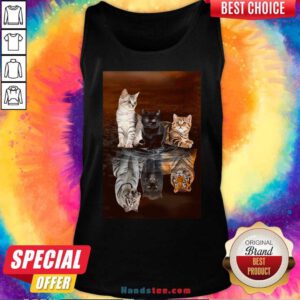 Three Cat Tiger Reflections 5d Diamond Diy Tank-Top- Design By Handstee.com