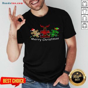 Premium Autism Santa Reindeer Elf Light Merry Christmas Shirt- Design By Handstee.com