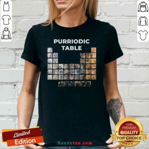 Premium Cat Chemistry Pun Periodic Table V-neck- Design By Proposetees.com