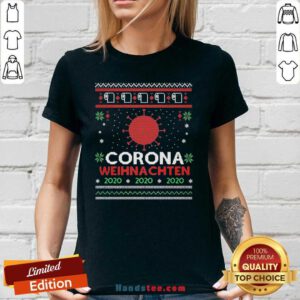 Corona Weihnachten 2020 Ugly Christmas V-neck- Design By Handstee.com