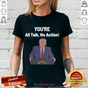 Premium Donald Trump Biden Debate All Talk No Action Meme V-neck- Design By Handstee.com