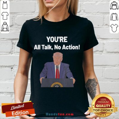 Premium Donald Trump Biden Debate All Talk No Action Meme V-neck- Design By Handstee.com