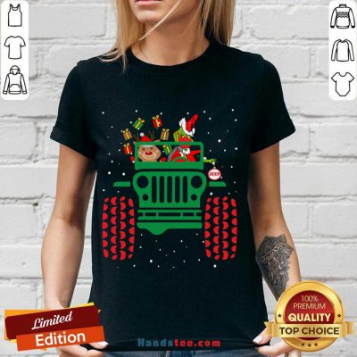 Grinch Wearing Face Mask Ugly Christmas Gift V-neck- Design By Handstee.com