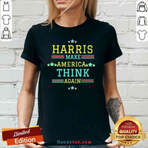 Premium Harris Make America Think Again Stars Election V-neck- Design By Proposetees.com